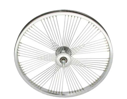20" FAN STEEL FRONT WHEEL 72 SPOKE 14G UCP 3/8 AXLE SINGLE WALL CHROME