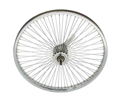 20" STEEL COASTER WHEEL 72 SPOKE 14G UCP 3/8 AXLE SINGLE WALL CHROME