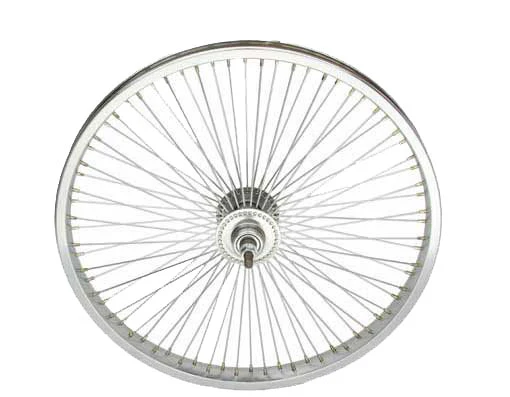 20" STEEL FREEWHEEL 72 SPOKE 14G UCP 3/8 AXLE SINGLE WALL CHROME