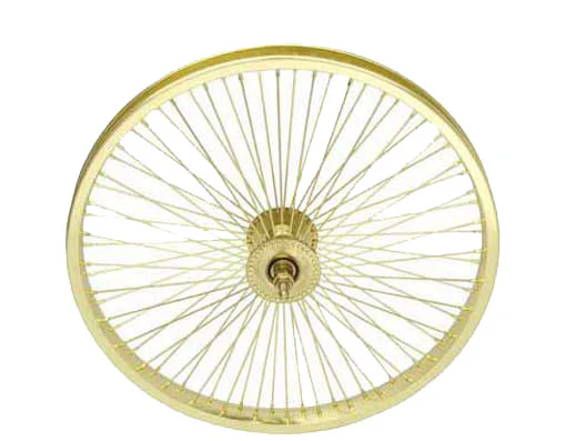 20" STEEL FRONT WHEEL 72 SPOKE 14G UCP 3/8 AXLE SINGLE WALL GOLD