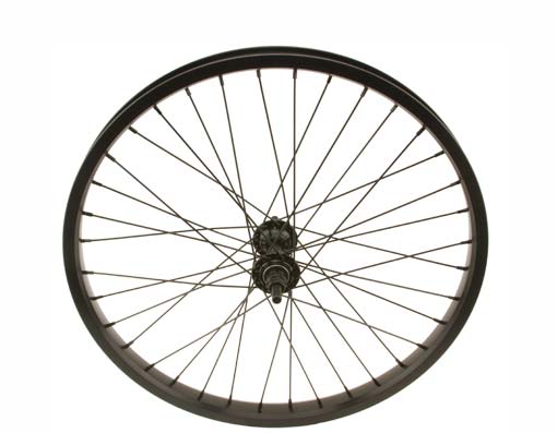 20" X 1.75 ALLOY FRONT WHEEL 36 SPOKE 14GSS/BLACK 3/8 AXLEE SEALED BEARING DOUBLE WALL BLACK