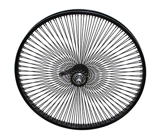 24 STEEL COASTER WHEEL 144 SPOKE 14GBLACK 3/8 AXLE SINGLE WALL BLACK