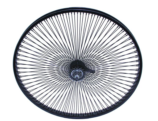 26 STEEL COASTER WHEEL 144 SPOKE 14GBLACK 3/8 AXLE SINGLE WALL BLACK