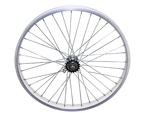 26 X 45MM ALLOY COASTER WHEEL 36 SPOKE 12G UCP 3/8 AXLE DOUBLE WALL SILVER