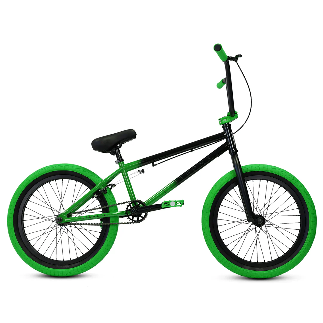 Elite BMX Stealth Bike Black Green - Image 2