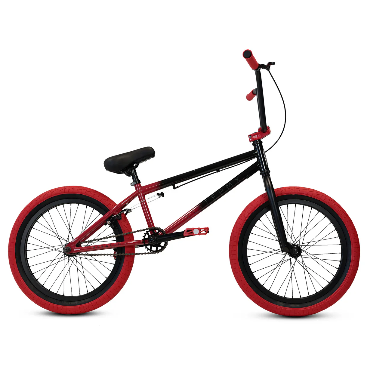 Elite BMX Stealth Bike Black Red - Image 2