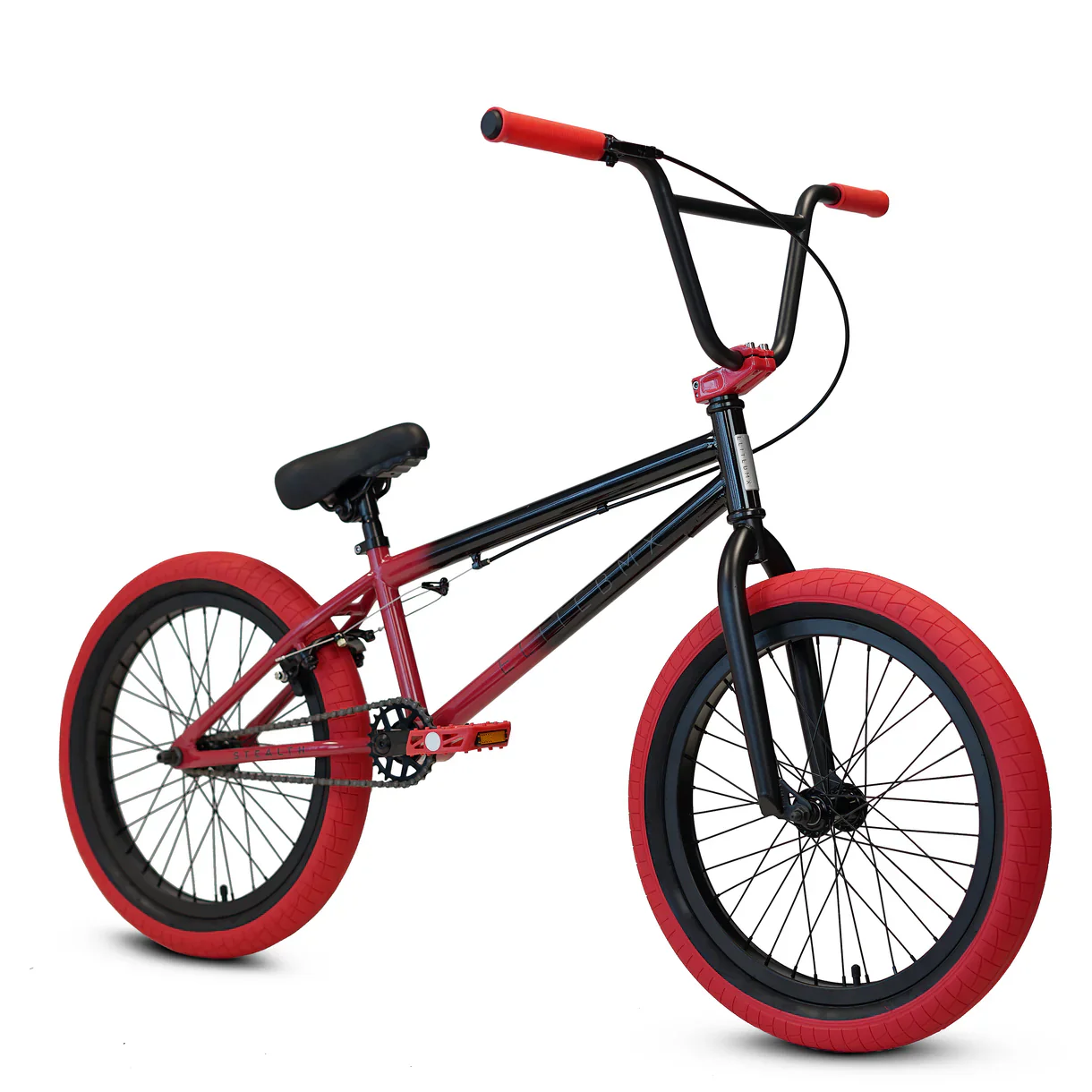 Elite BMX Stealth Bike Black Red - Image 3